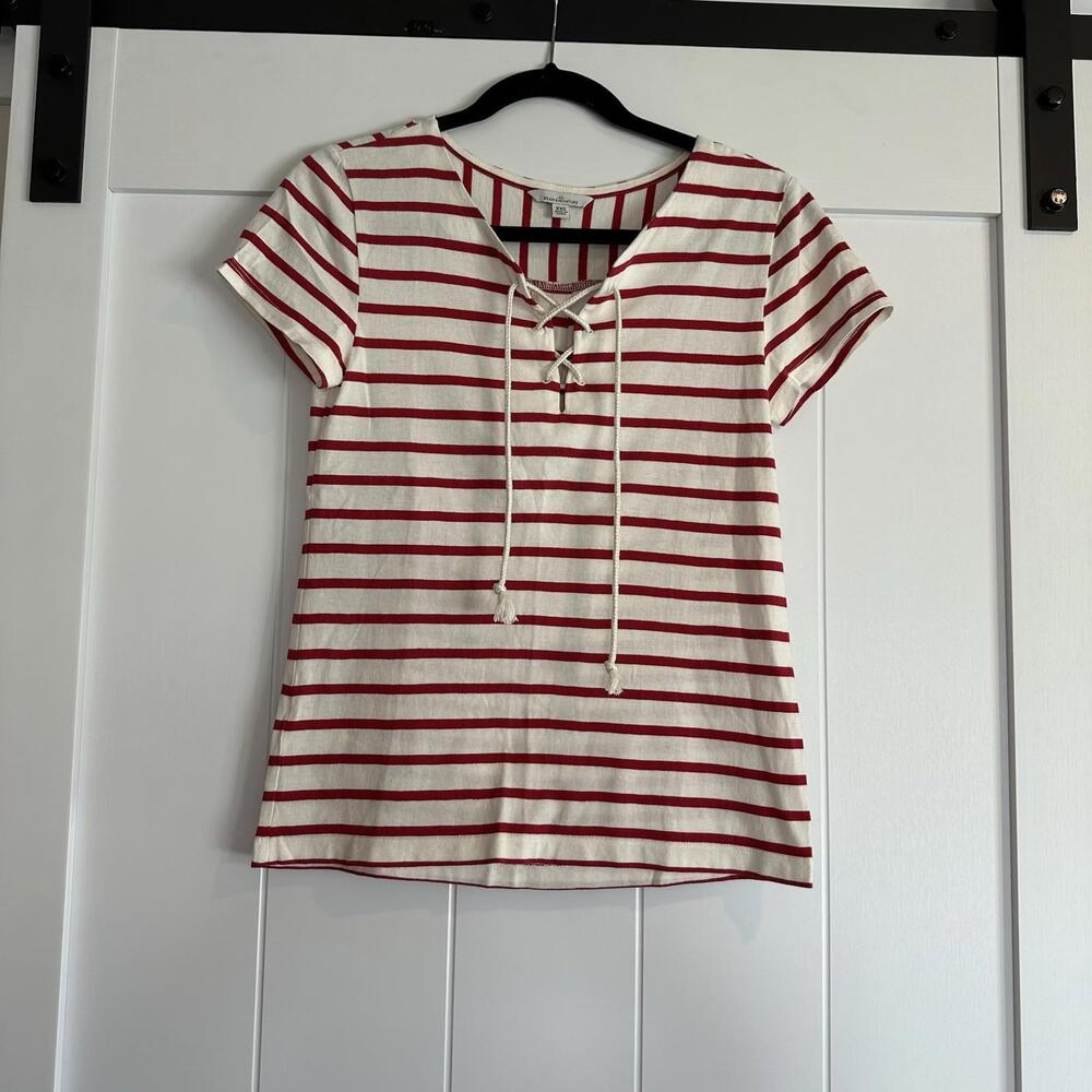 L.L. BEAN SIGNATURE Striped Tie Up Top Size XXS‎